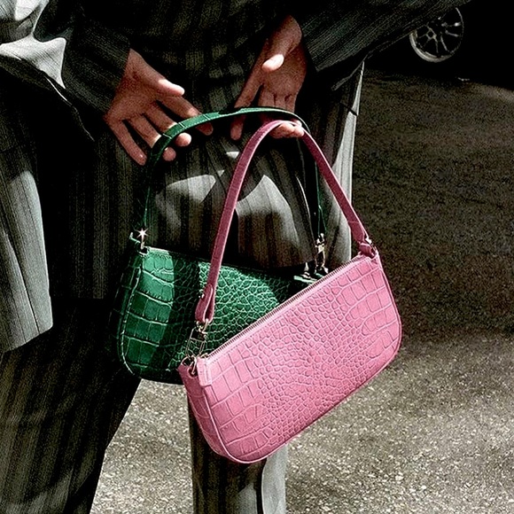 IBIZA VIBE Bag Crocodile Faux Leather Purse Pink - Picture 2 of 12